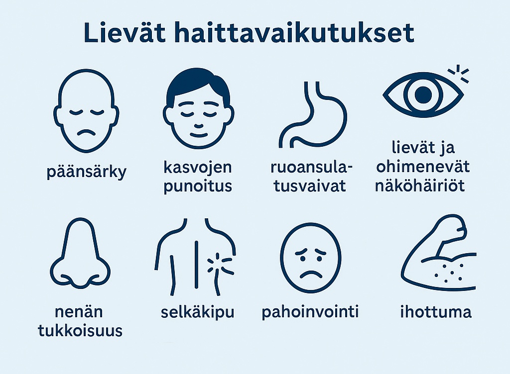 Lievät haittavaikutukset Viagra
