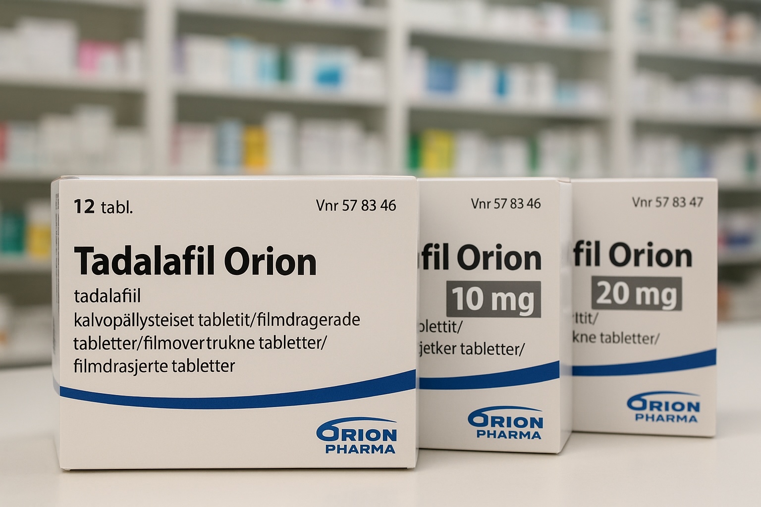 Tadalafiili – vaikutus, annostus ja käyttö – 5 mg, 10 mg ja 20 mg