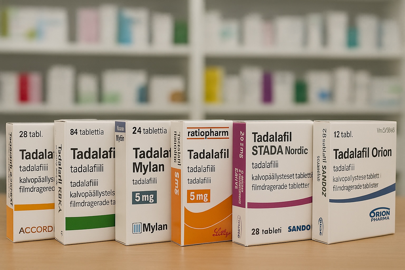 Tadalafiilin annokset – 5 mg, 10 mg ja 20 mg